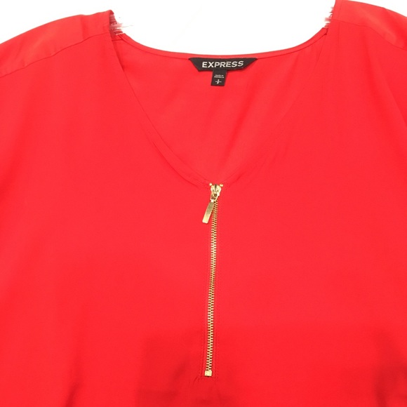 Express Red satin blouse - Picture 3 of 4